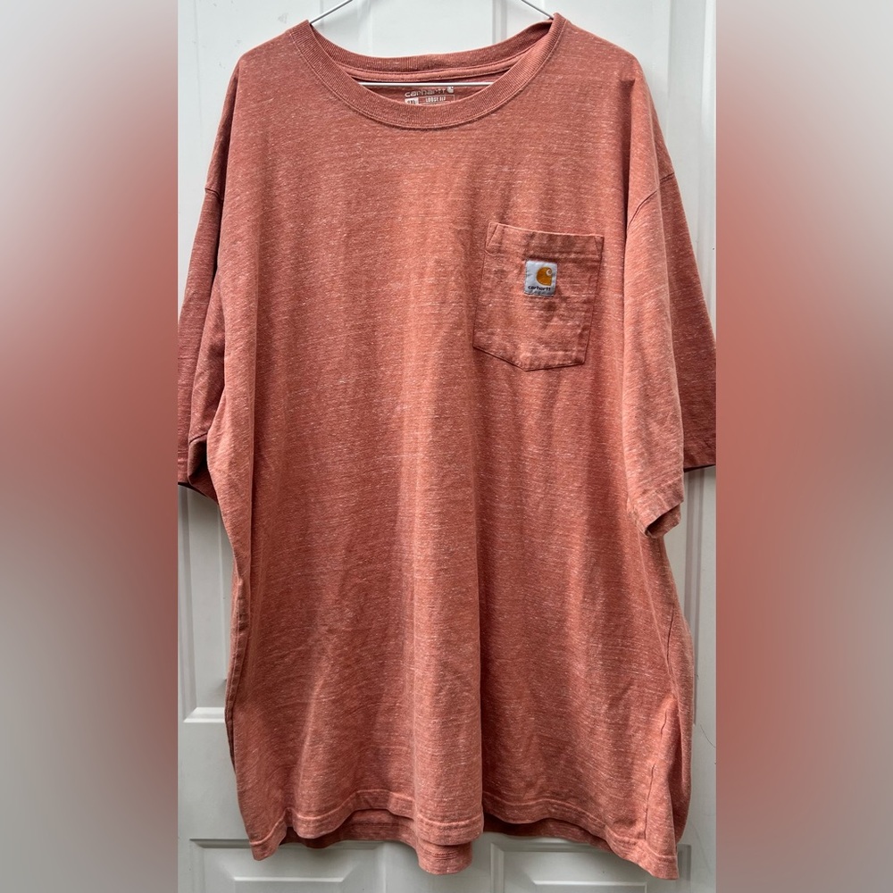 Carhartt Pink Salmon Loose Fit Heavyweight  Pocket Tee T Shirt-Mens 2XL Tall